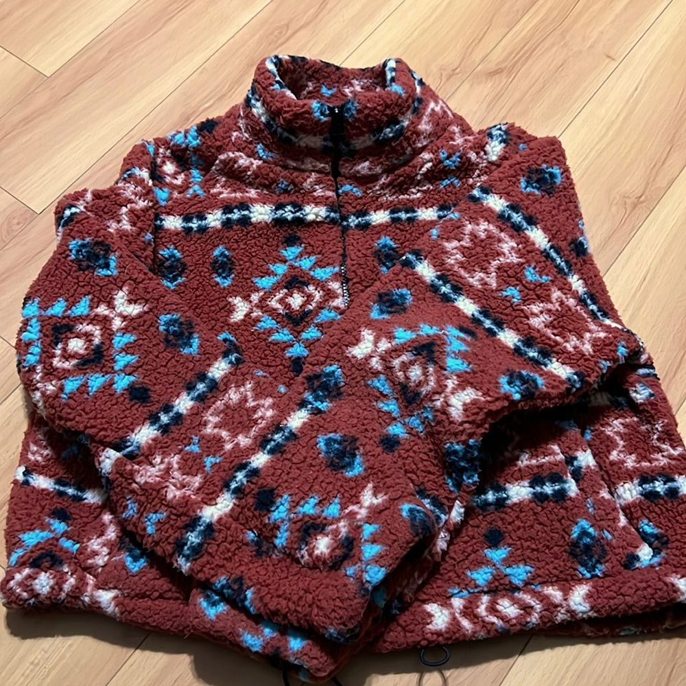 Lightly used-medium Aztec shacket with adjustable waist